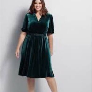 Lane Bryant  Velour Crossover Fit & Flare Dress 14/16